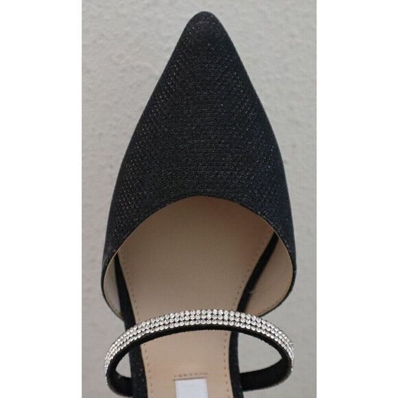 Nina Women Sz 6M Black Textured Metallic Brystol Mid-Heel D'Orsay Pumps - Picture 7 of 10